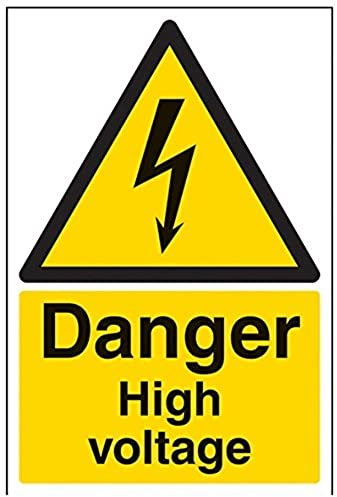 V Safety Danger High Voltage Warning Sign - 200mm x 300mm - 1mm Rigid Plastic