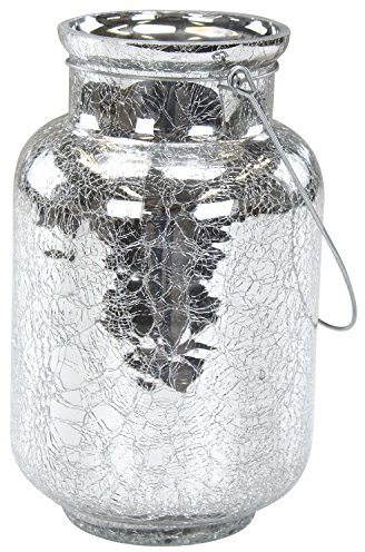 DECOLINE Deko Glas mit Henkel 1 Stück Crackle