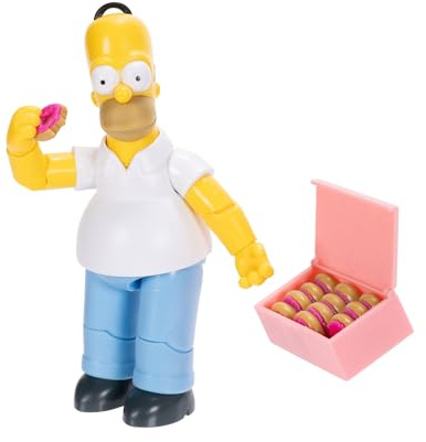 Les Simpsons Collection - Homer Simpson 12.7cm Collectible Action Figure - Entièrement articulée avec Donut et Donut Box Accessory - Collector's Display Packaging - Ages 3+ - SKU123456