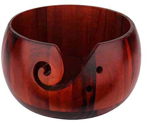 Coopay Garn-Strickschüssel, große hölzerne Wollschüssel, große Garnschalen für Häkel- und Strickprojekte, Garnhalter, Wollballhalter, schützt Wolle und verhindert Verheddern, kein Deckel, Bambus