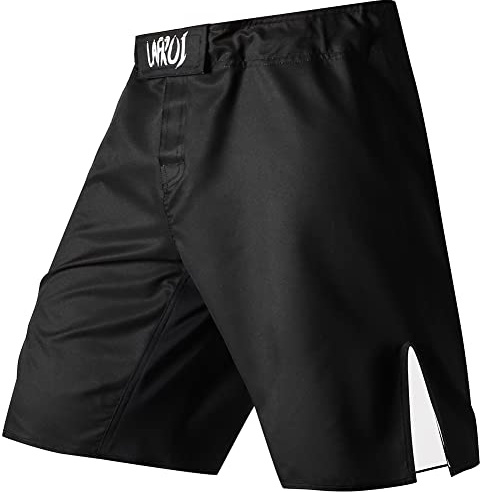 LAFROI QJK01 - Pantalones cortos de boxeo para hombre con cordón y bolsillo