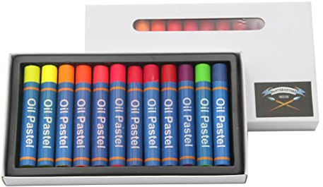 Paintersisters® Ölpastelle NEON-Farben 12er Set in kräftigen Farben, zum Malen + Zeichnen, Kreiden für Künstler, Schulen & KiGa, ungiftig