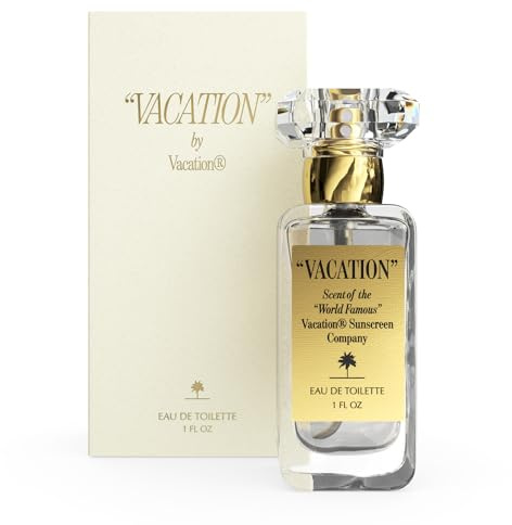 VACATION Sunscreen Eau de Toilette, Beach Coconut Perfume, Unisex Scent of Sunscreen & Summer, Travel Size, 1 Fl. Oz.