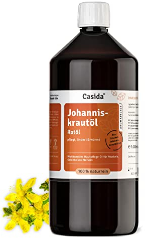 Casida® Johanniskrautöl Rotöl - Durchwärmendes, beruhigendes Johanniskraut-Rotöl für Massagen und Einreibungen (1000 ml)