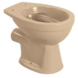 sanicomfort Stand-WC Beige Matt – Spülrandlos, Tiefspüler, waagerechter Abgang, ohne WC-Sitz