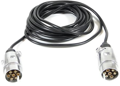Ryme Automotive Enchufe para Remolque con 7 Pines. Cable para Remolque 6.5M TPU. Terminales Metálicas. Enchufe para Caravana/Tractor