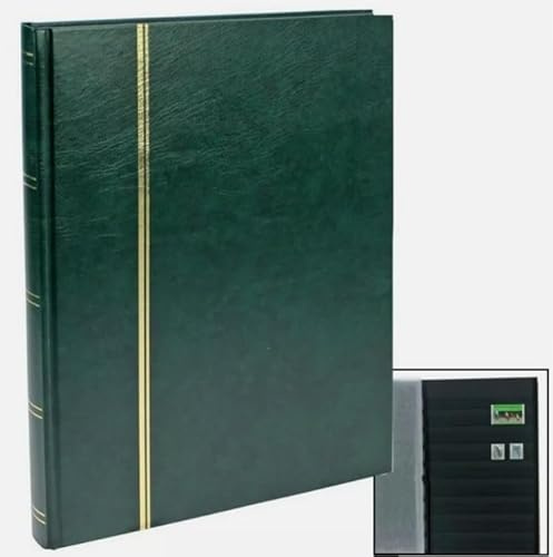 SAFE 157-3 Premium - Raccoglitore verde – 32 pagine nere, 9 strisce trasparenti per ogni lato, doppio foglio di pergamina, stampa oro, ca. 230 × 305 mm, formato grande