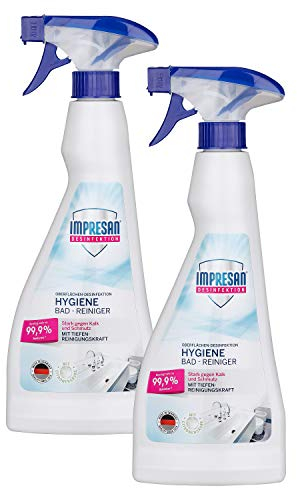 Impresan Hygiene Bad-Reiniger: Desinfektions-Reiniger in Sprühflasche - Hygienereiniger - Desinfektionsmittel - 2 x 500ml im praktischen Vorteilspack