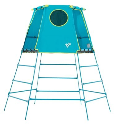 Explorer 2 Jungle Gym Climbing Set with Adjustable Steel Frame, Weather-Resistant Canopy & Platform, Outdoor Playset and Playground Equipment for Kids Ages 3-12, 220 lbs Capacity