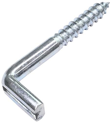 AERZETIX - Juego de 20 - Gancho en forma de L Ø4.4x40mm - tornillo para madera roscado - escarpia para atornillar - alcayatas con rosca - C47885