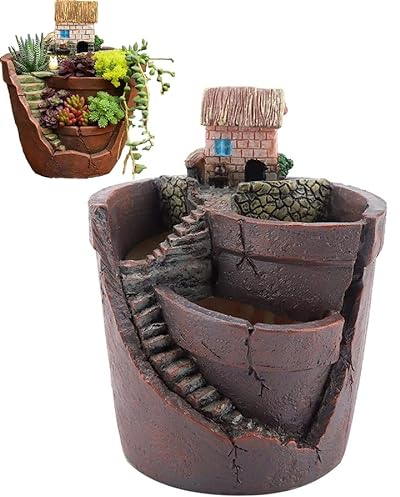 Creative plantes Pot de fleurs, Conception de Maison Cactus Résine Pot de Fleurs Jardinière Jardin Pot de Plante succulente DIY Pot de Plante succulente pour la décoration de Bureau à la Maison