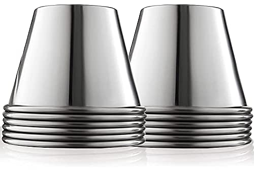 Set mit 12 Puddingform Edelstahl,Flanes, Desserts, Konditorei, Saucen, robuste Formen, ideal für süße und herzhafte Leckereien, Ø7 cm