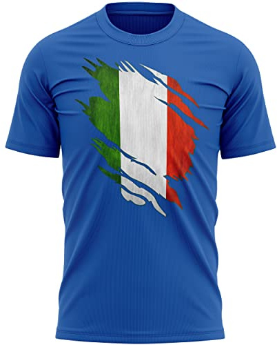 Italien sliten herr t-shirt, Italien rugbygåvor, Italien flagga sliten, italiensk gåva, italiensk rugbytröja, GLI Azzurri present till honom eller henne, Kunglig, XL