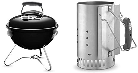 Weber Smokey Joe Barbacoa de Carbón, 37 cm, Negro 1111004 + 7416 - Chimenea de encendido Rapidfire