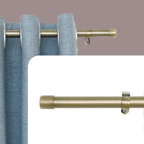 DALINA TEXTIL - Barra de Cortina Bronce Extensible Sin Terminales - Barra Cortinas Fina para Salón Dormitorio - Palos Cotinas Delgado 19mm sin Remates. Bronce Aluminio 120-210cm