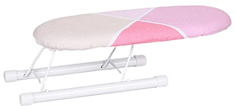 Colcolo Foldable Ironing Board Compact & Lightweight with Heat Resistant Board Cover, Ironing Shirt, Sleeves, Cuffs, Neckline for Laundry, Pink
