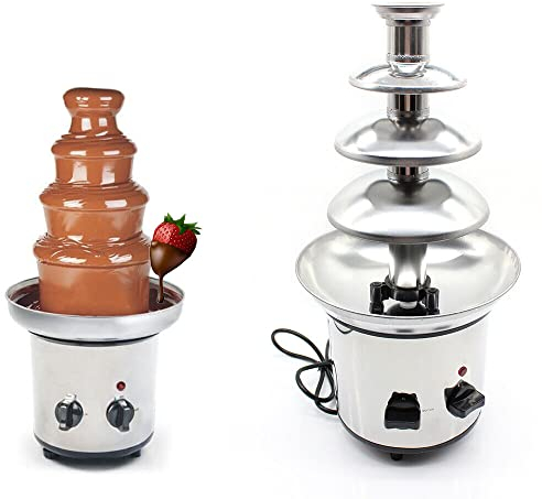 Acero inoxidable Fuente de chocolate máquina cascada familiar máquina torre de fusión niños DIY 4 pisos