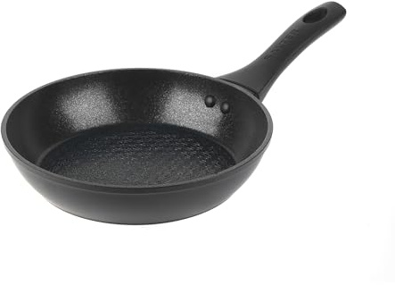 Salter BW08769 Geo Hex Frying Pan, Forged Aluminium, 5 X Tougher Non-Stick, Hexagonal Surface Pattern, Dishwasher Safe, Suitable for All Hob Types Including Induction, 20 cm, Black