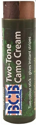 Lápiz de maquillaje de camuflaje bicolor en 2 colores marrón/verde, negro y verde, arena/marrón camuflaje (arena/marrón)