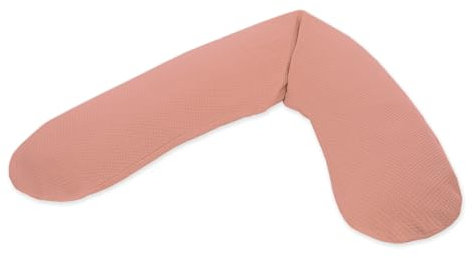 Theraline Ersatzbezug für Das Original Schwangerschaftskissen & Stillkissen, Stillkissen Bezug 190 cm, Feinstrick aus 100% Baumwolle, Farbe: Pfirsichrosa