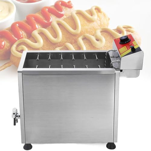 Beachtiful Máquina para Freír Palitos de Perritos Calientes con Queso de 25 litros, Freidora para Perros de Maíz, Máquina Eléctrica Comercial para Hacer Palitos de Perritos Calientes con Queso,220V