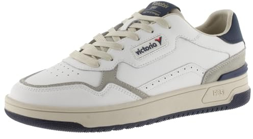 victoria 1985 Sneaker Unisex C80 Pelle & Pezzi Colorate & in Crosta di Pelle & Logo retrò 8800119 per Adulto Marino 43
