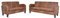 Sofa-Set 2-TLG. Kunstleder in Wildleder-Optik Braun,275226