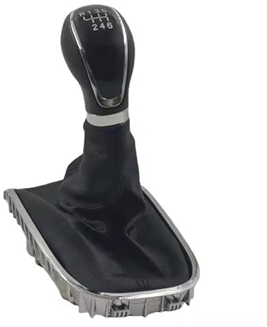 Car Passion Cuffia Leva Cambio Manuale + Pomello + Ghiera di Ritenzione Cromata Compatibile con Opel Astra J 2009-2015 6 Marce Set Completo Ricambio Auto