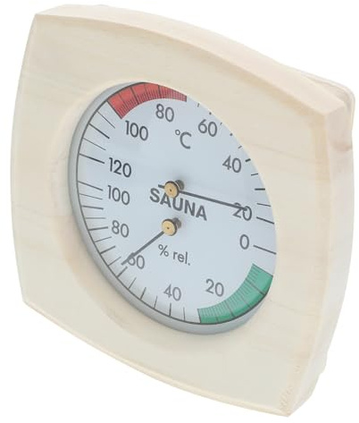 NOLITOY Termómetro Higrómetro de Sauna de Madera Medidor de Temperatura y Humedad para Control Sauna y Profesional