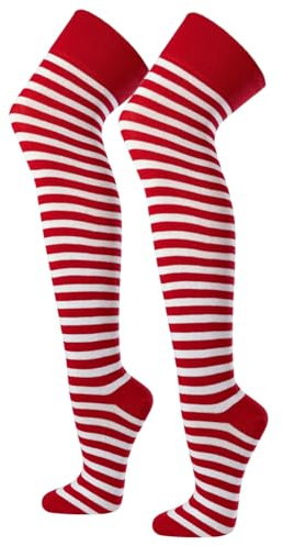 BF Souvenirer, sexiga overknees i ringellook, Legwamers – supermjuk – handkedja spets – Kpop fritid, cocktail, ledig, fest, disco outfit, festival, karneval, sportig, cosplay, manga anime (en storlek)