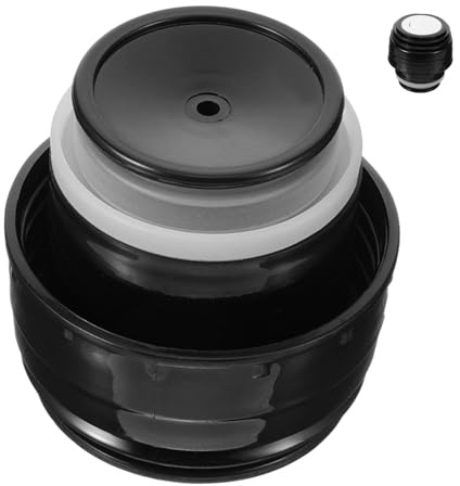 MUELODSIC Auslaufsicherer Ersatzdeckel für Thermokannen Vakuumdichter Universalverschluss mit EIN-knopf-bedienung Passender Flaschendeckel für Wasserflaschen Praktische Dichtung Schwarz-weiß