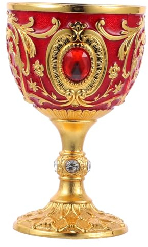CATIEBYE Copa Licor Retro de Aleación Resistente Vaso Licor Casero Vintage para Whisky y Bebidas Pequeña Taza Bebida con Diseño Europeo Distintivo Regalo para Amantes