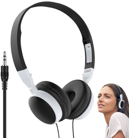 Cuffie per computer, cuffie sovrauricolari con cavo, pieghevoli, con cancellazione del rumore, per computer e tablet