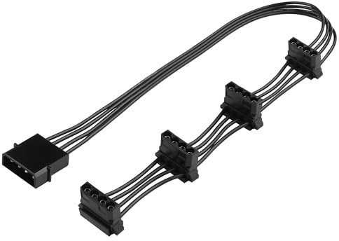 ELFJMZP 4-stifts IDE Molex förlängningskabel (40 cm) – hane till typ D hona adapter för PC-höljesfläktar, hårddisk, optiska enheter, förlängning