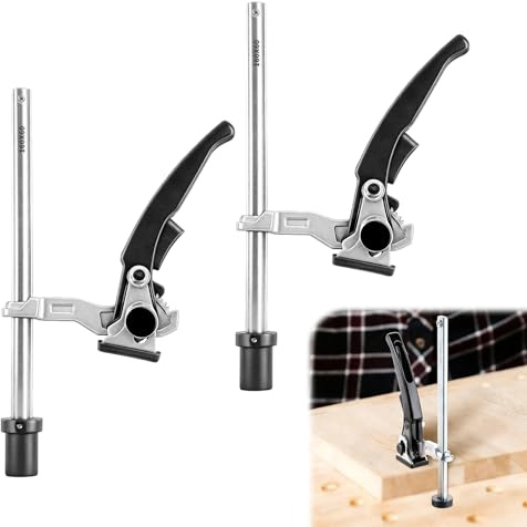 2 Piezas Abrazaderas de Sujeción Palanca de Acero 20mm, Elemento de Sujeción 20mm para Mesa Multifuncional, Campo de Sujeción 160mm, Prensa de Banco para Workbench CNC y Trabajo en Madera
