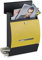 Relaxdays Design Briefkasten mit Zeitungsfach, Pulverbeschichtet, HxBxT: 45 x 35 x 11 cm, Wandbriefkasten, schwarz-gelb