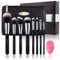 Ensemble de pinceaux de maquillage Oscar Charles pinceaux de maquillage professionnel, 8 pièces, mixeur de beauté et trousse de maquillage dans un magnifique coffret cadeau