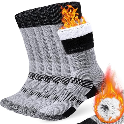COZIA Merino Wool Socks for Men and Women Warm thermal Boot Hiking Socks 3 Pairs SM