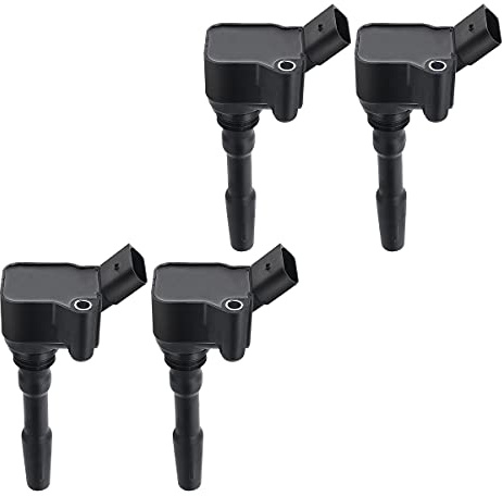 Frankberg 4x Bobine d'Allumage Compatible avec T-R.O.C A11 D11 2.0L K.o.d.i.a.q NS6 NS7 NV7 2.0L A4 Avant 8K5 1.8L Leon ST 5F8 1.8L Q3 F3B 2.0L Remplacer# 06H905110J