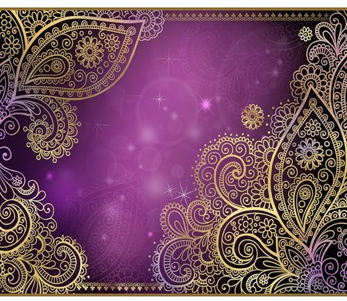 decomonkey - Papier Peint Panoramique Baroque Moderne 450x315 cm - Décoration murale moderne – Tapisserie décorative pour chambre salon - Orienter l'arrière-plan