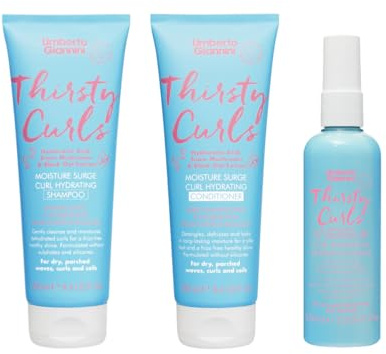 Umberto Giannini Thirsty Curls Curl Kit - Hydrating Shampoo & Conditioner, Overnight Treatment Mask & Curl Styling Lotion - for Dry & Dehydrated Curls