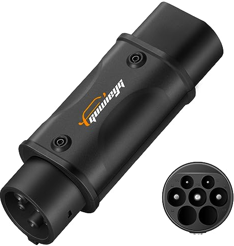 GUWIEYG EV Adapter Typ 2 auf Typ 1, Max 32A, 250V AC, Adapter für Elektrofahrzeuge IEC 62196 auf SAE J1772, geeignet für Elektrofahrzeuge J1772