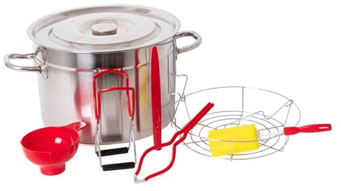 Lehman's Starter Canning Kit, Essential 7 Pc Set with Stainless Steel Water Bath Canner Stockpot, Rack and Essential Toolset