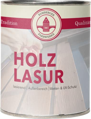 Bamberger Farbwerke Holzlasur Matt für Innen & Außen, wetterfest, Holzschutz (Schwarz, 750ml)