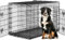 Yaheetech Hundekäfig 122 x 73 x 80 cm klappbar mit Trennwand, 2 Türen, Hundebox für zuhause mit ausziehbare Bodenschale, Transportkäfig Auto, Hundetransportbox Drahtkäfig für Hunde Welpe, XXL, Schwarz