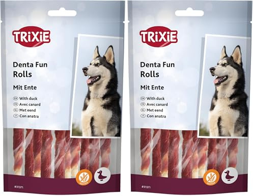 Trixie Denta Fun Bâtonnets à mâcher avec Canard 12 cm 10 pièces (Lot de 2)