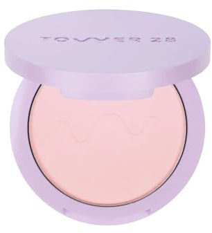 Tower 28 GetSet Pressed Setting Powder - Talc-Free Face Powder for Sensitive Skin with Kaolin Clay + Squalane - Brightens + Sets Face Makeup - Transfer/Sweat-Proof - Pink Palisades (0.35 oz)