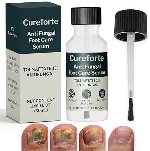 Anti-Fungal Foot & Finger Nails Fungus Treatment Maximum Strength Serum with Tolnaftate 1% – Fast Absorbing Athlete’s Foot & Fungal Skin Relief Solution – Non-Greasy Formula (30 mL)