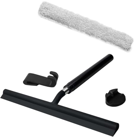 Telescoping Shower Squeegee With Cloth Covers And Hook Window Wiper For Floor Mirrored Tile And Glass Surfaces Cleaning Telescoping Shower Wiper With Silicones