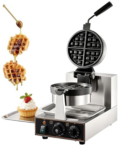 Waffle Maker, 1200W, Adjustable Temperature Control, Timer 0-5 Minutes, Temperature Range 50-300°C, Even Heating for Bakeries and Home Use